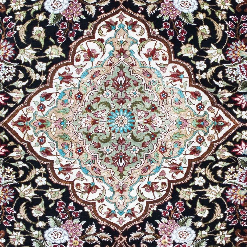 Perzisch tapijt - Ghom - 114 x 80 cm - donkerblauw