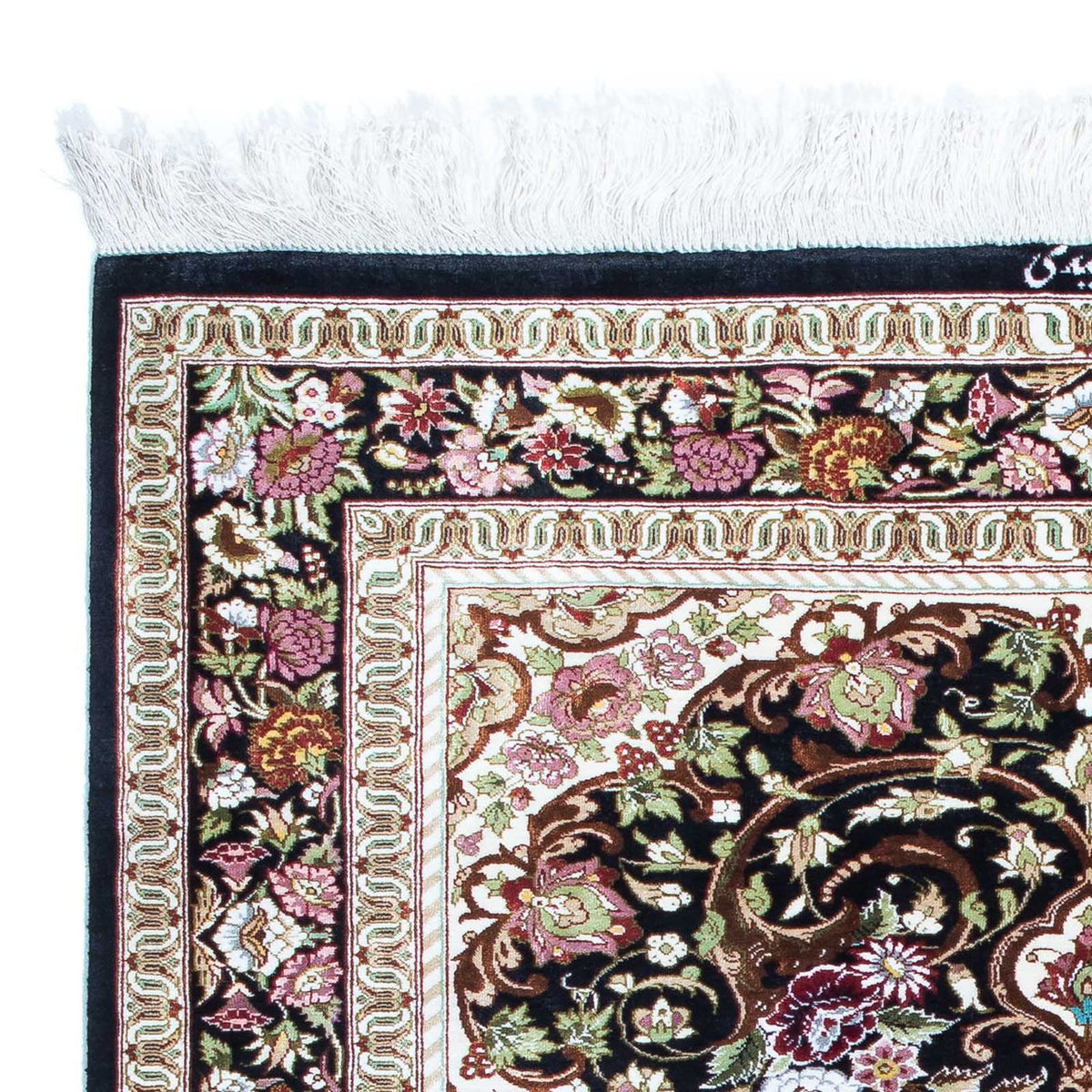 Perzisch tapijt - Ghom - 114 x 80 cm - donkerblauw