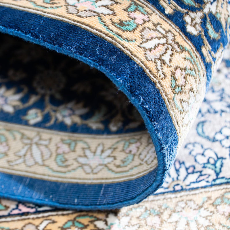 Perzisch tapijt - Ghom - 111 x 73 cm - blauw