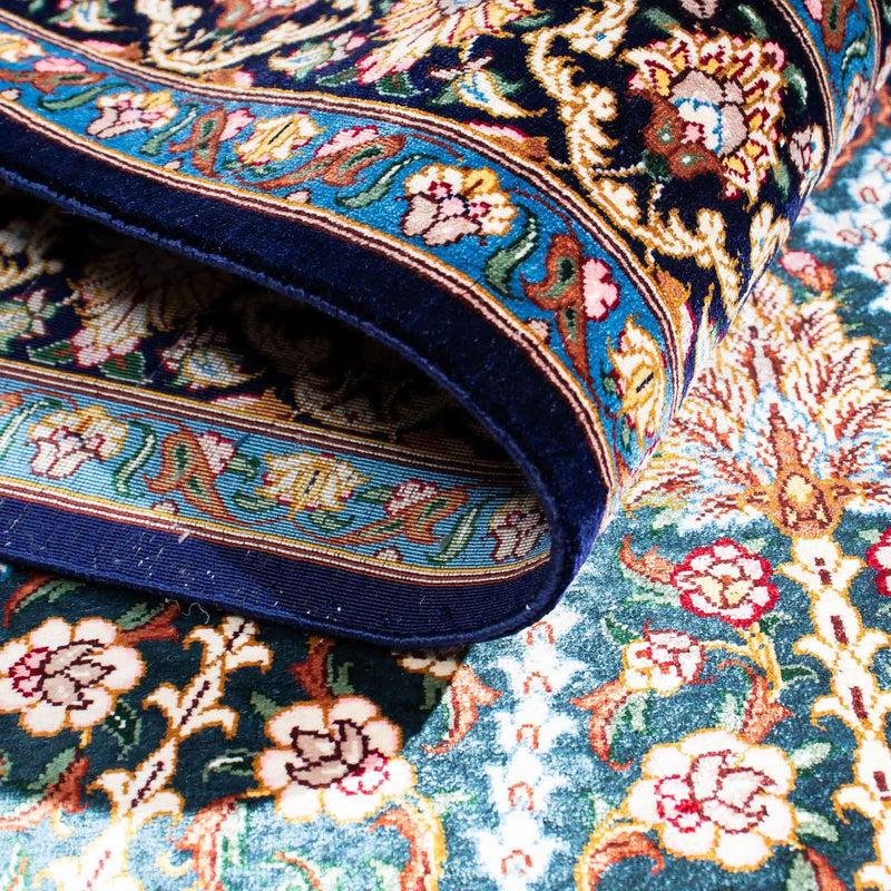 Perzisch tapijt - Ghom - 121 x 81 cm - donkerblauw