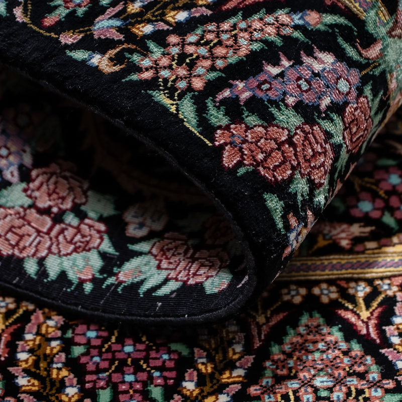 Perzisch tapijt - Ghom - 85 x 61 cm - donkerblauw