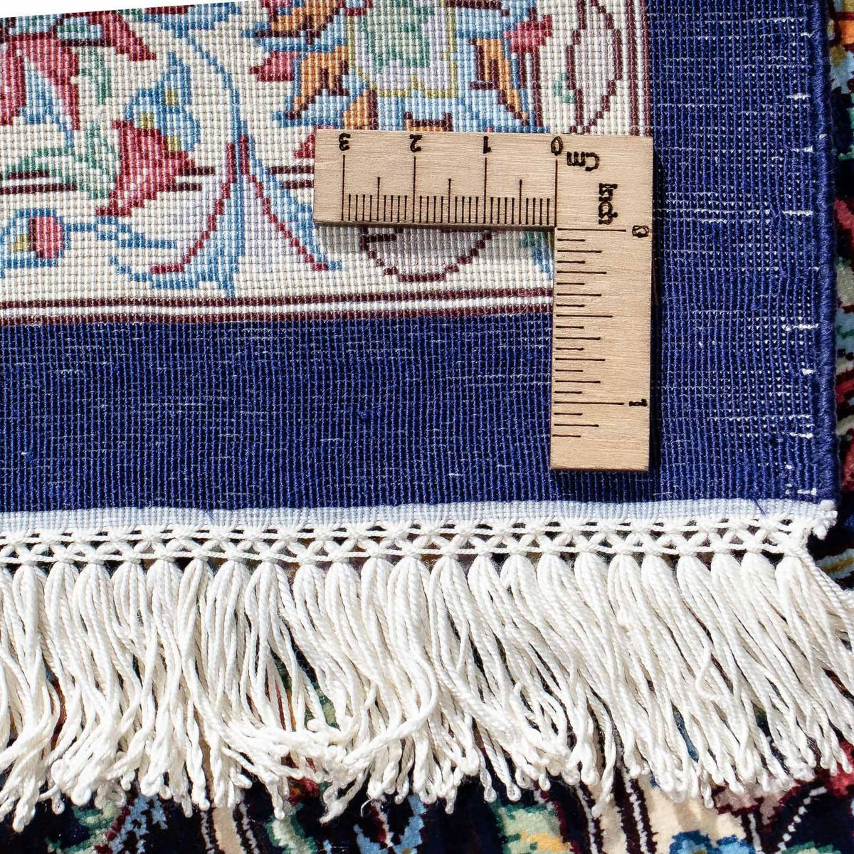 Perzisch tapijt - Ghom - 98 x 61 cm - donkerblauw