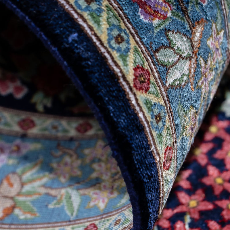 Perzisch tapijt - Ghom - 96 x 57 cm - donkerblauw