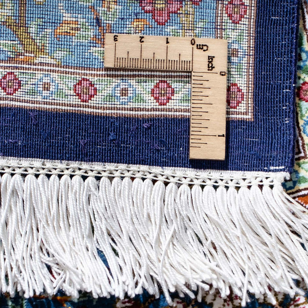 Perzisch tapijt - Ghom - 96 x 57 cm - donkerblauw