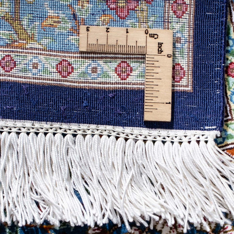 Perzisch tapijt - Ghom - 96 x 57 cm - donkerblauw