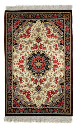 Perzisch tapijt - Ghom - 93 x 60 cm - beige