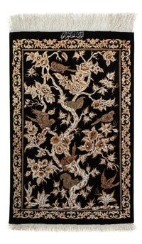 Perzisch tapijt - Ghom - 87 x 57 cm - donkerblauw