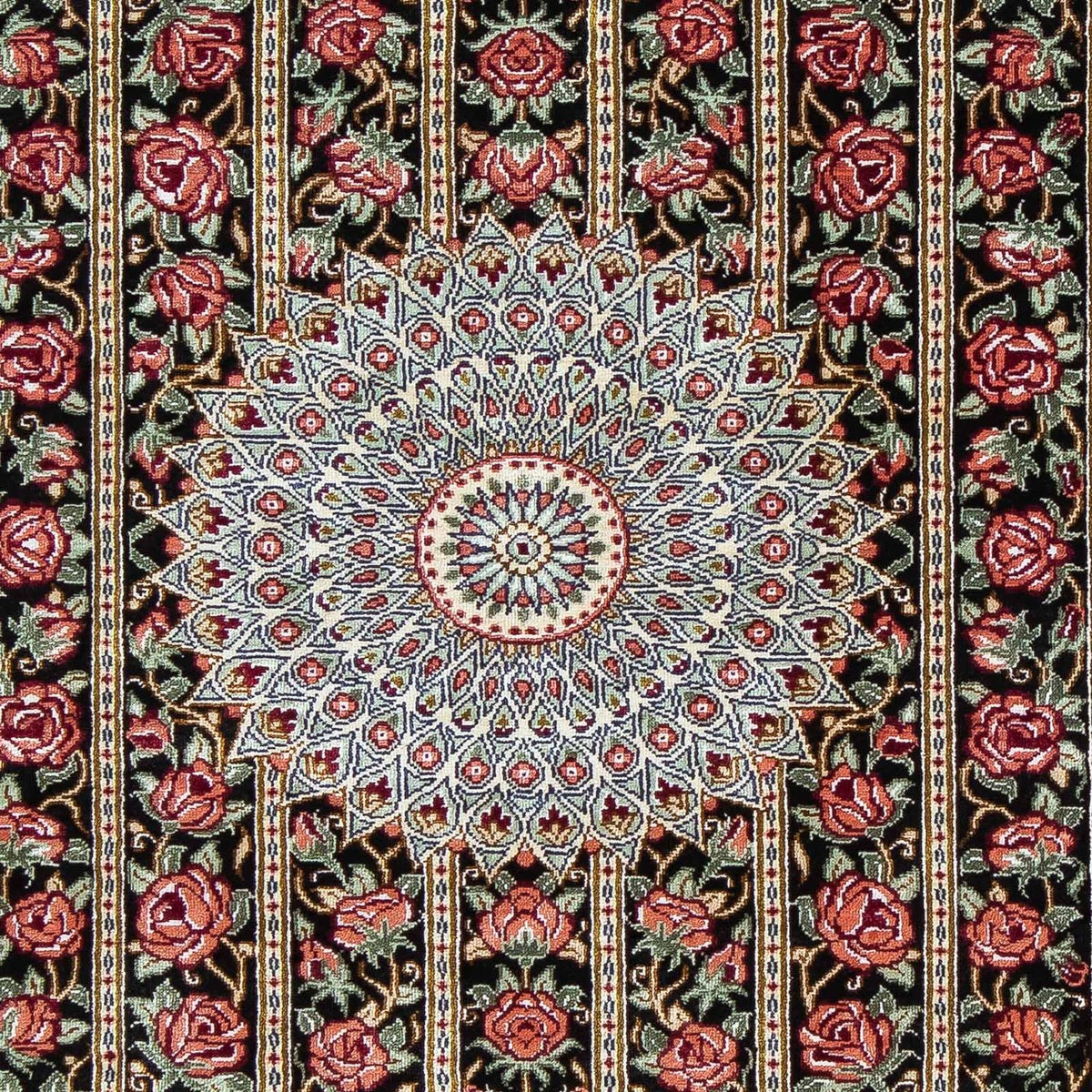 Perzisch tapijt - Ghom - 78 x 57 cm - donkerblauw