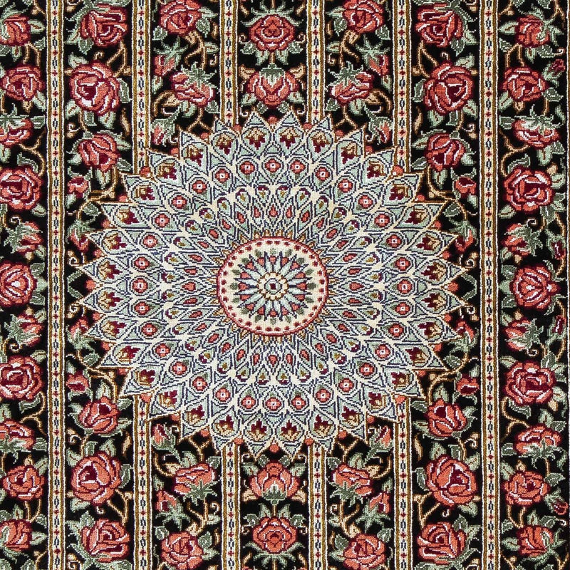 Perzisch tapijt - Ghom - 78 x 57 cm - donkerblauw