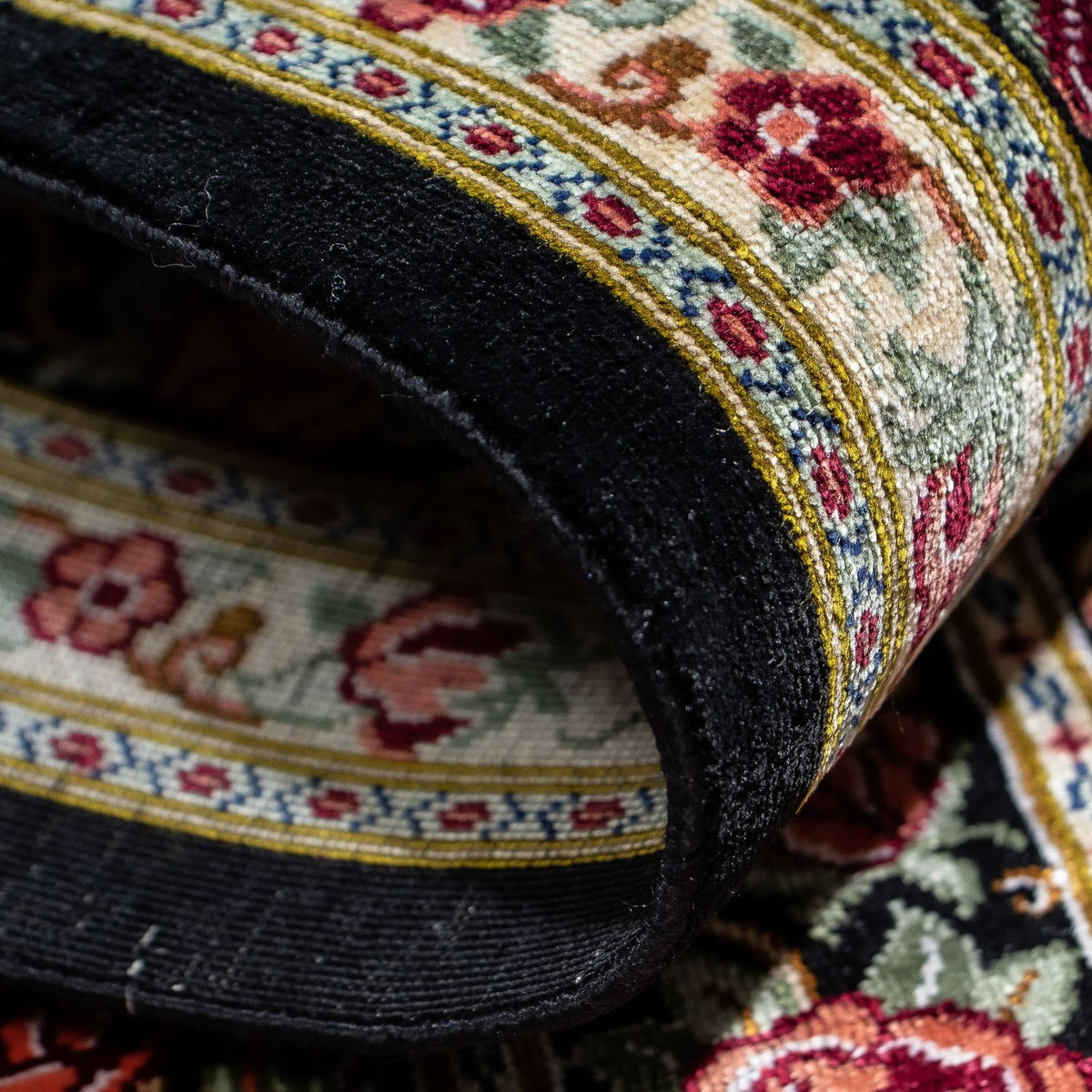 Perzisch tapijt - Ghom - 78 x 57 cm - donkerblauw