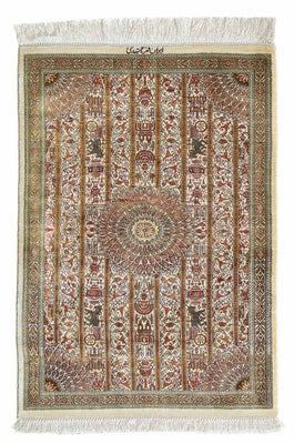 Perzisch tapijt - Ghom - 90 x 59 cm - beige