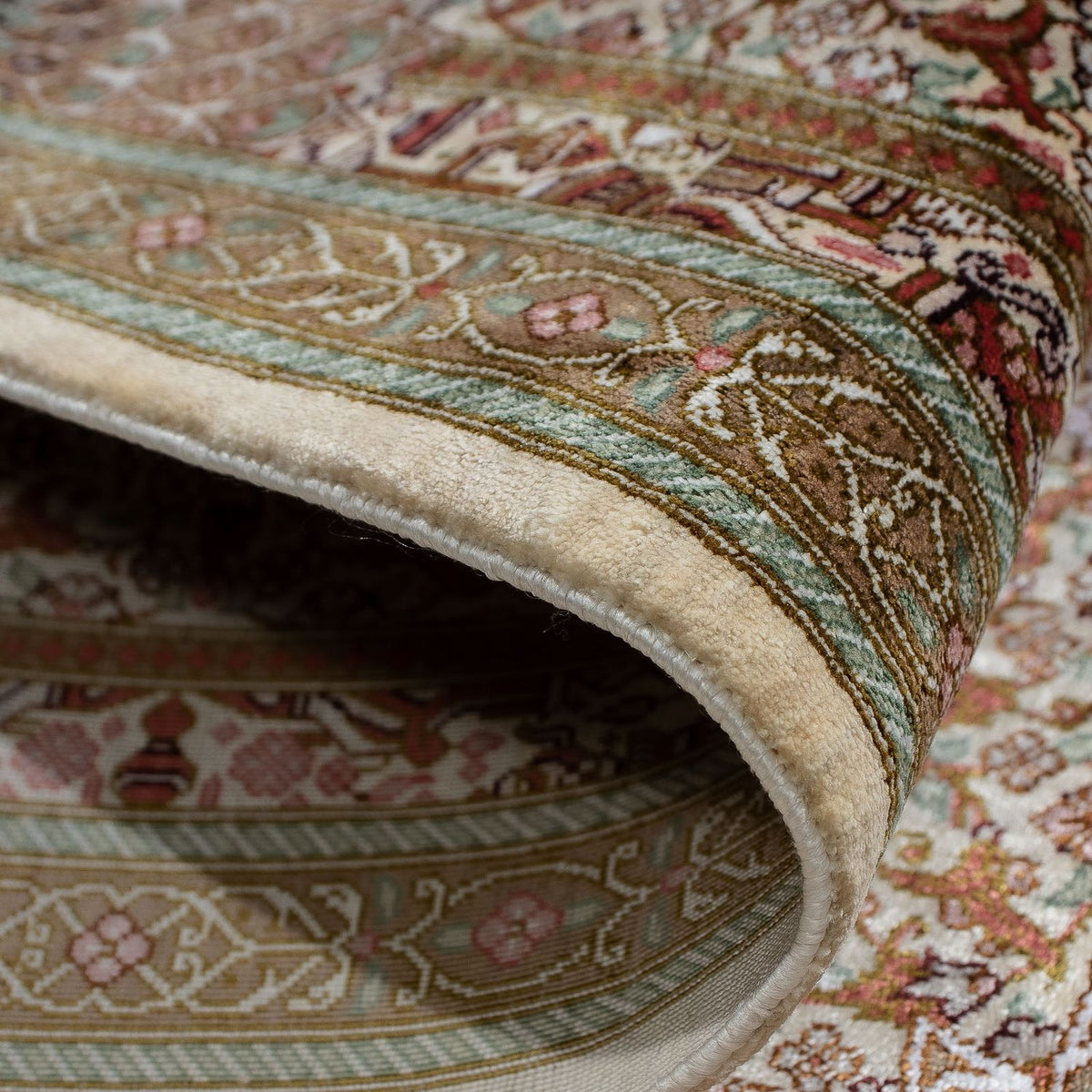 Perzisch tapijt - Ghom - 90 x 59 cm - beige