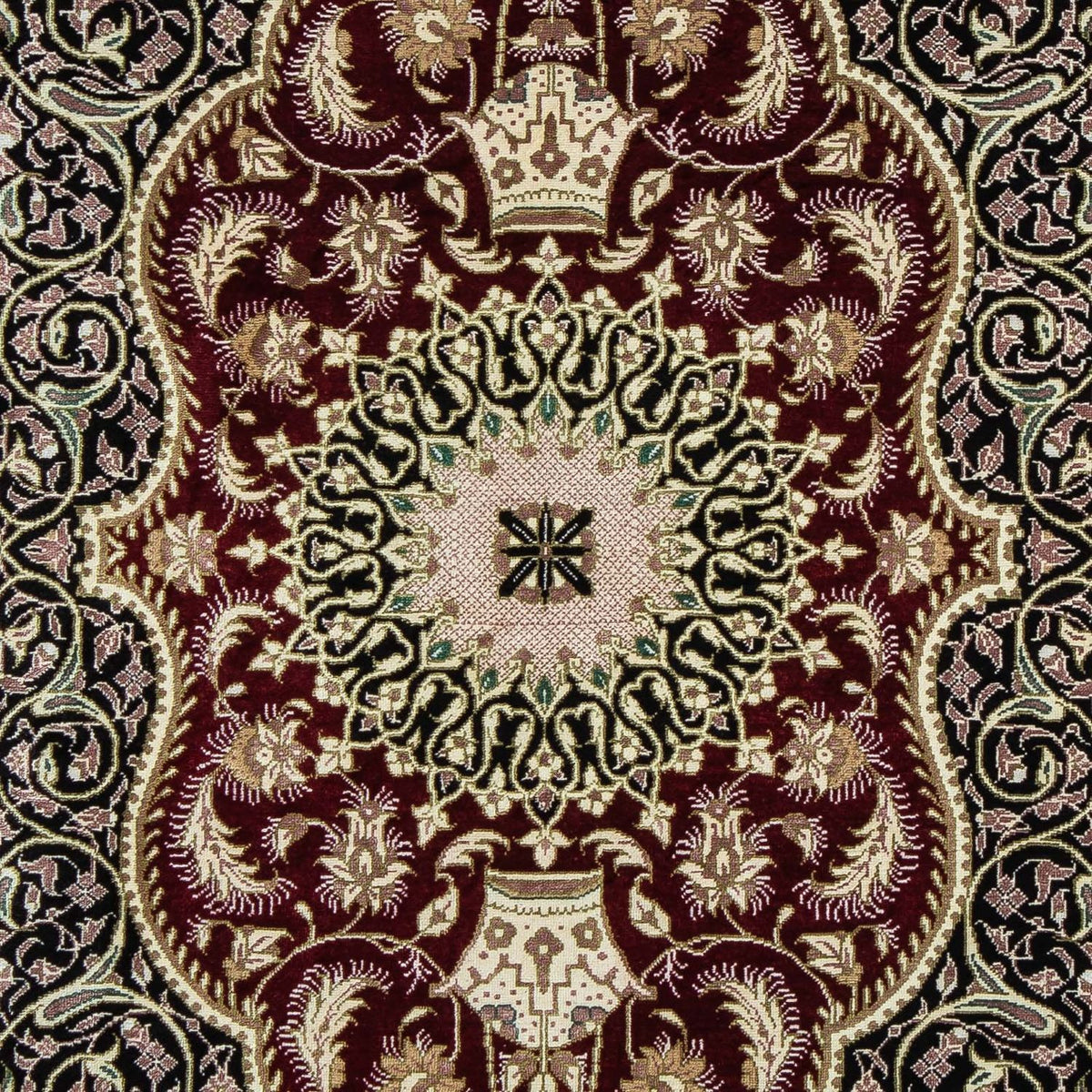 Perzisch tapijt - Ghom - 94 x 58 cm - donkerblauw