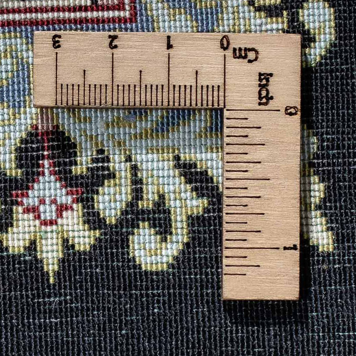 Perzisch tapijt - Ghom - 94 x 58 cm - donkerblauw