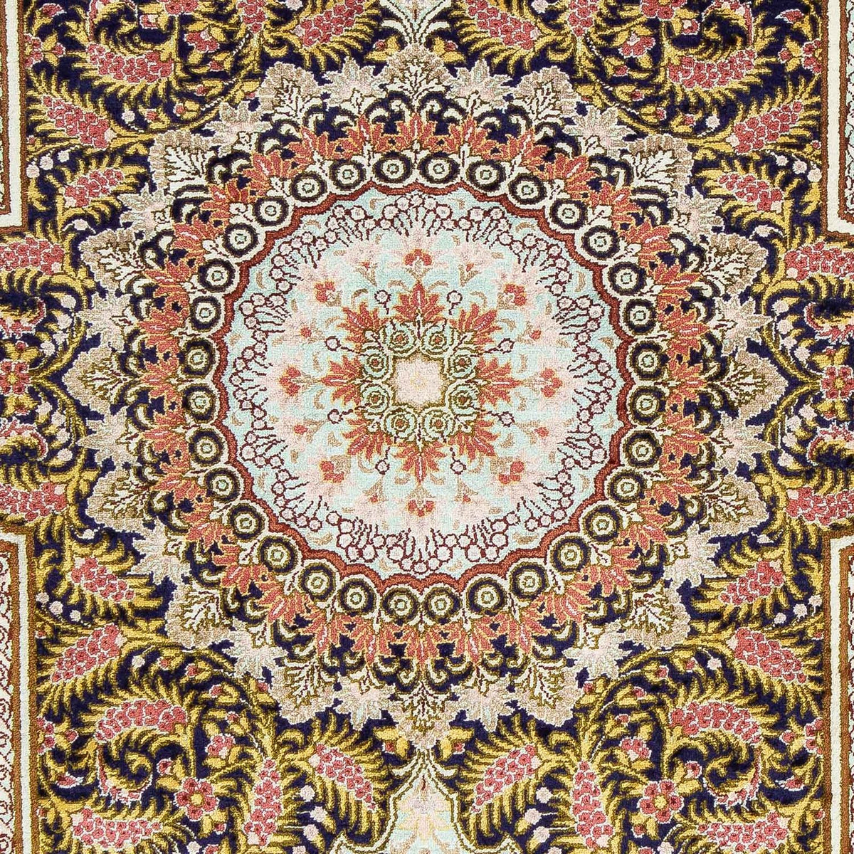 Perzisch tapijt - Ghom - 93 x 59 cm - donkerblauw