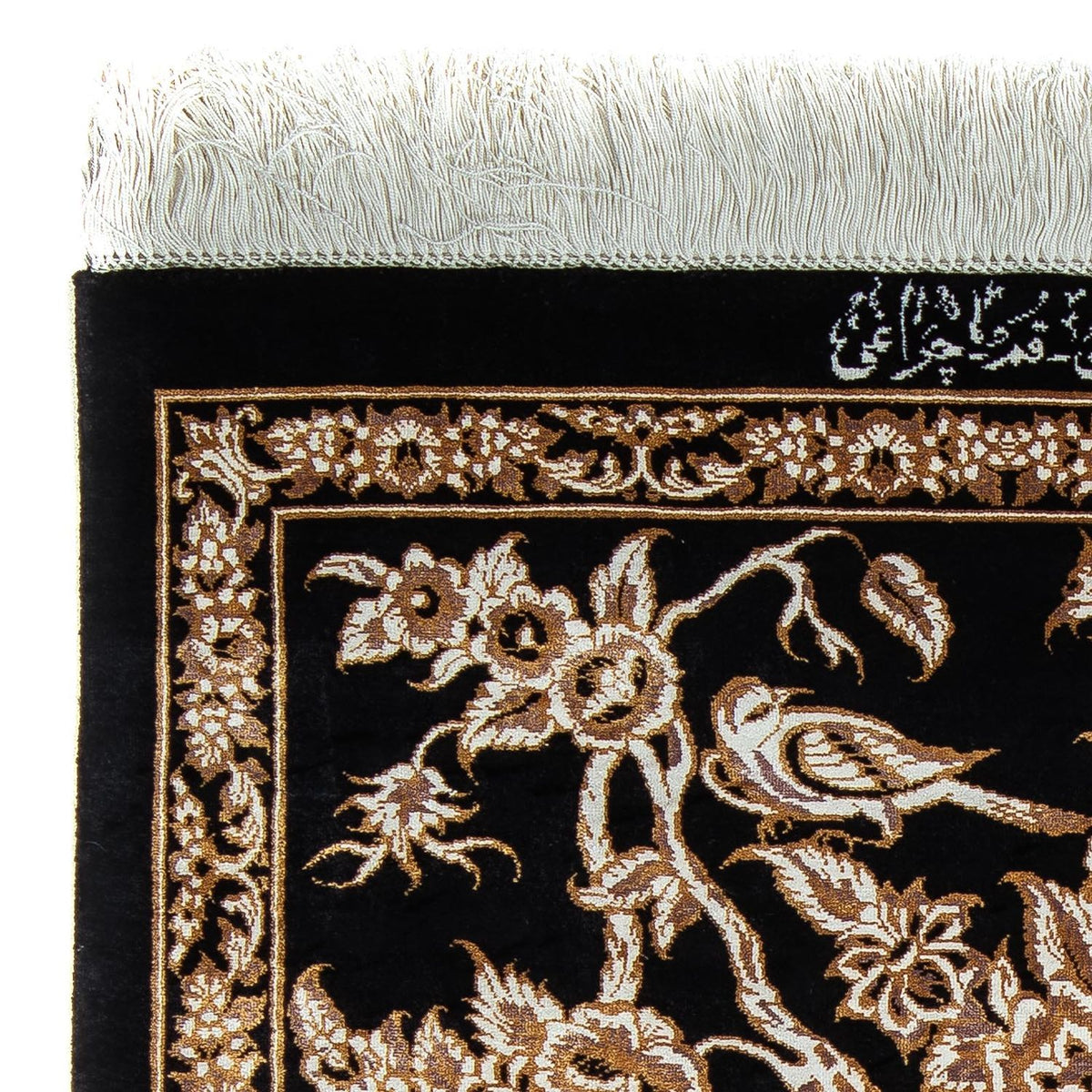 Perzisch tapijt - Ghom - 92 x 58 cm - donkerblauw