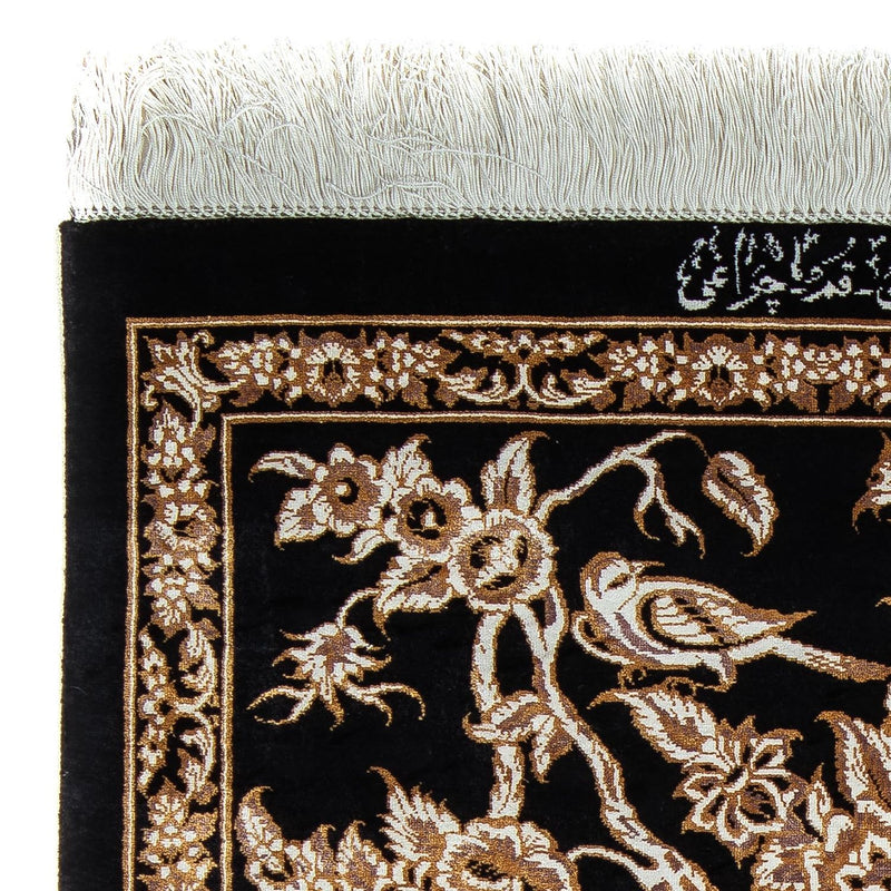 Perzisch tapijt - Ghom - 92 x 58 cm - donkerblauw