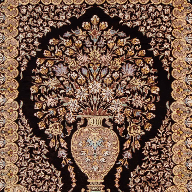 Perzisch tapijt - Ghom - 90 x 61 cm - donkerblauw