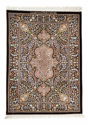 Perzisch tapijt - Ghom - 91 x 61 cm - donkerblauw