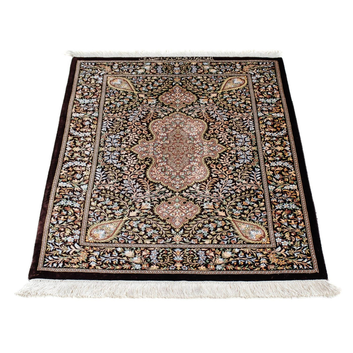 Perzisch tapijt - Ghom - 91 x 61 cm - donkerblauw