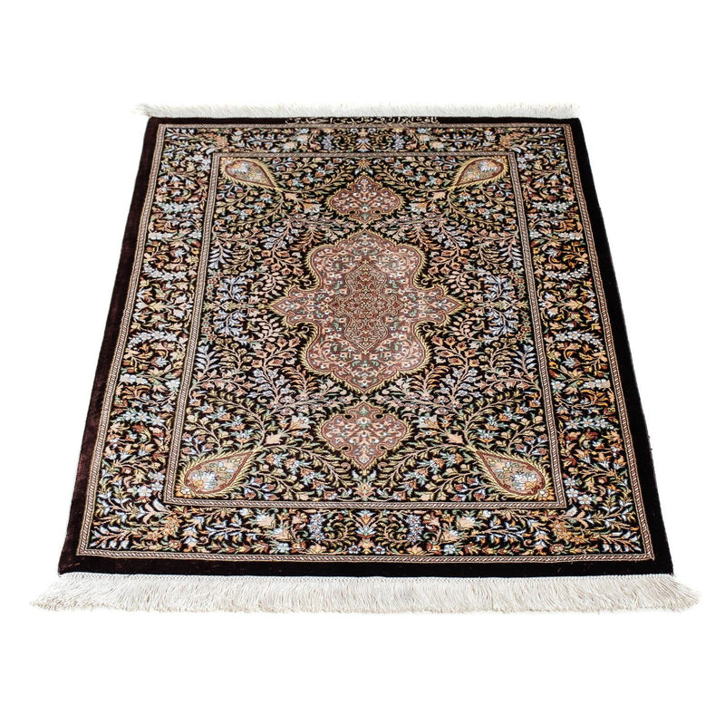 Perzisch tapijt - Ghom - 91 x 61 cm - donkerblauw