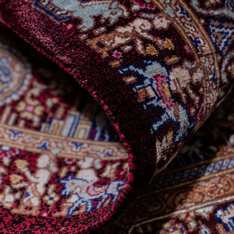 Perzisch tapijt - Ghom - 90 x 62 cm - donkerblauw