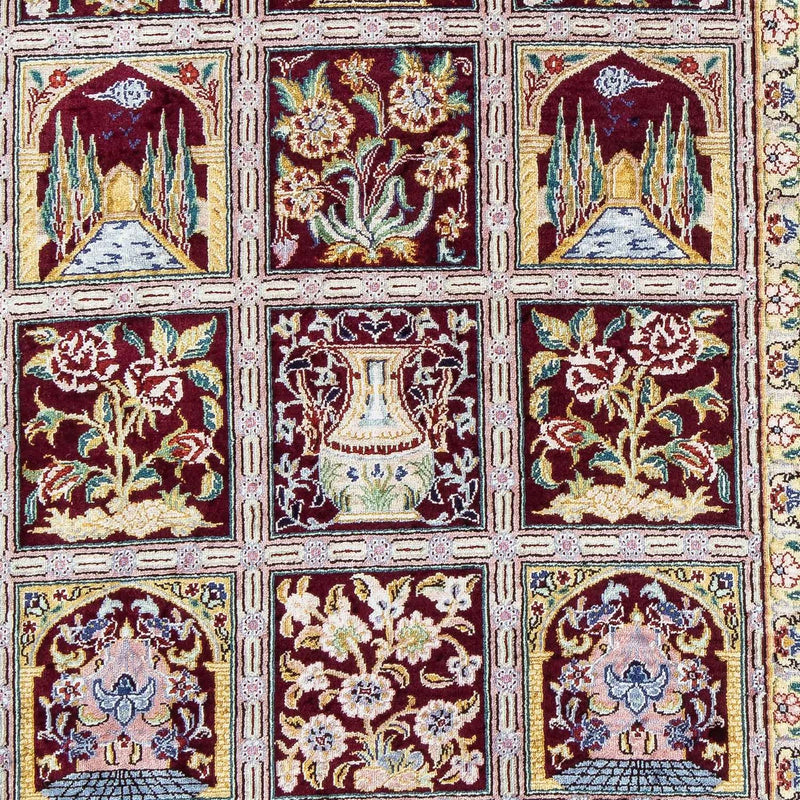 Perzisch tapijt - Ghom - 86 x 60 cm - veelkleurig