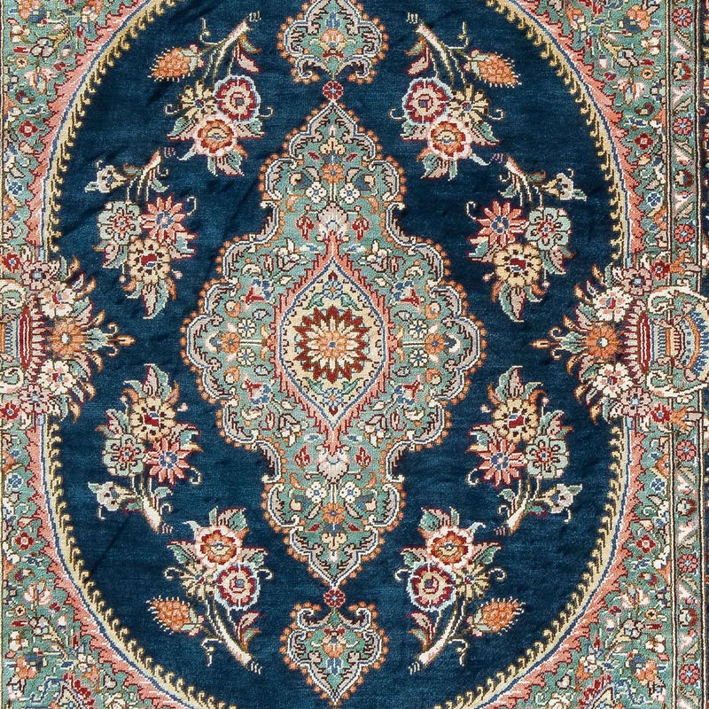 Perzisch tapijt - Ghom - 91 x 62 cm - donkerblauw