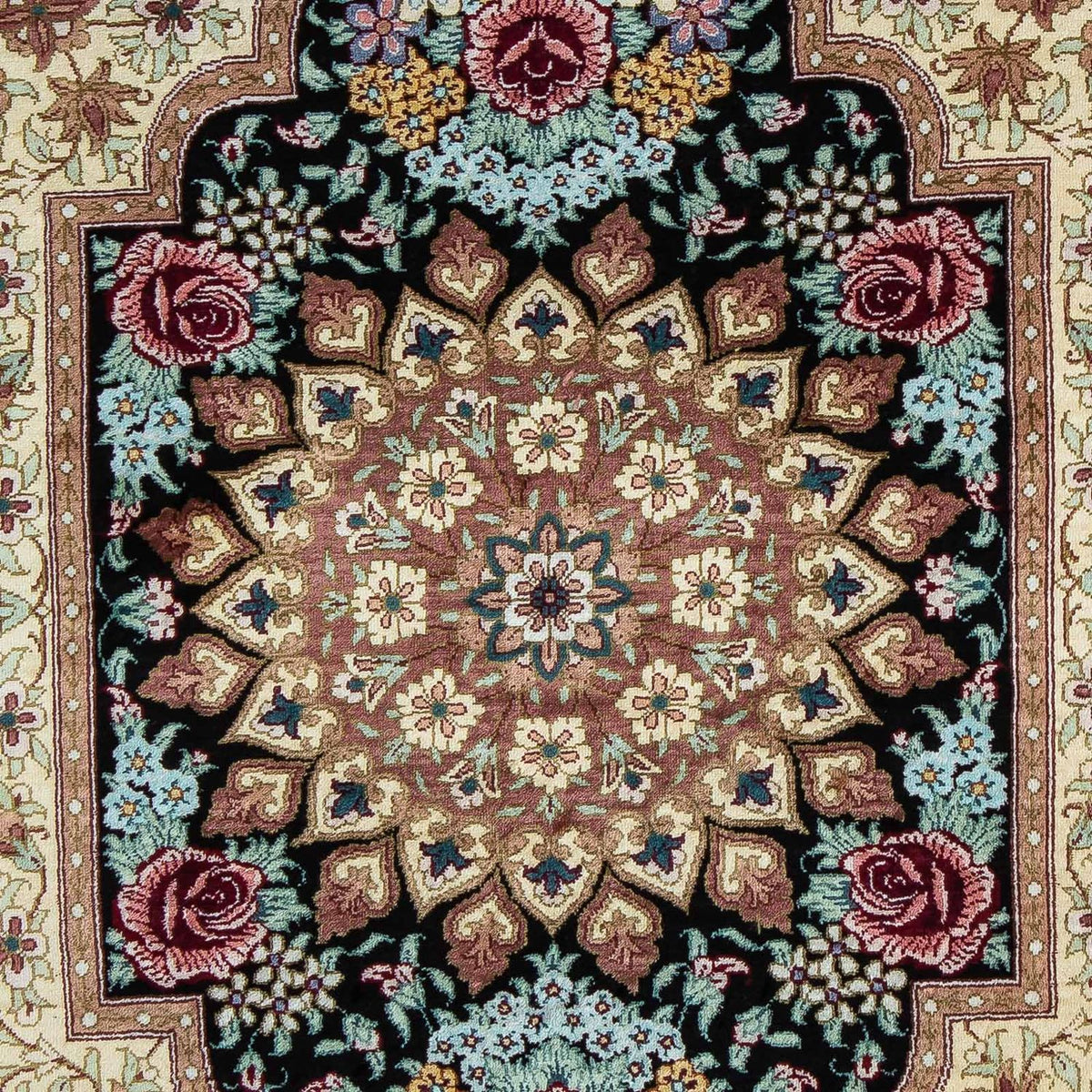 Perzisch tapijt - Ghom - 89 x 59 cm - donkerblauw