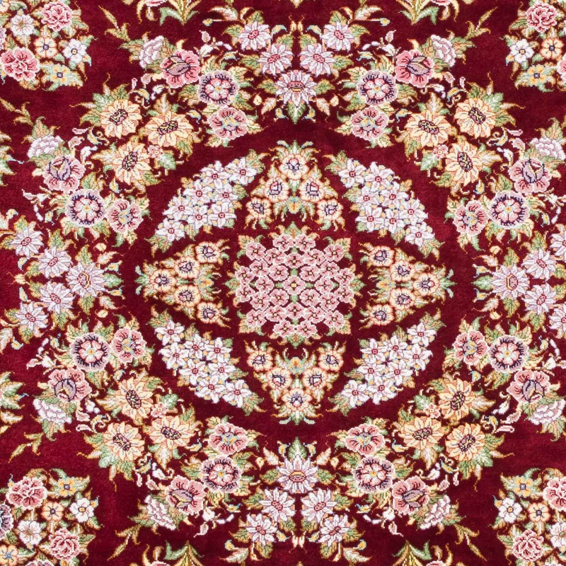 Perzisch tapijt - Ghom - 122 x 85 cm - donkerrood