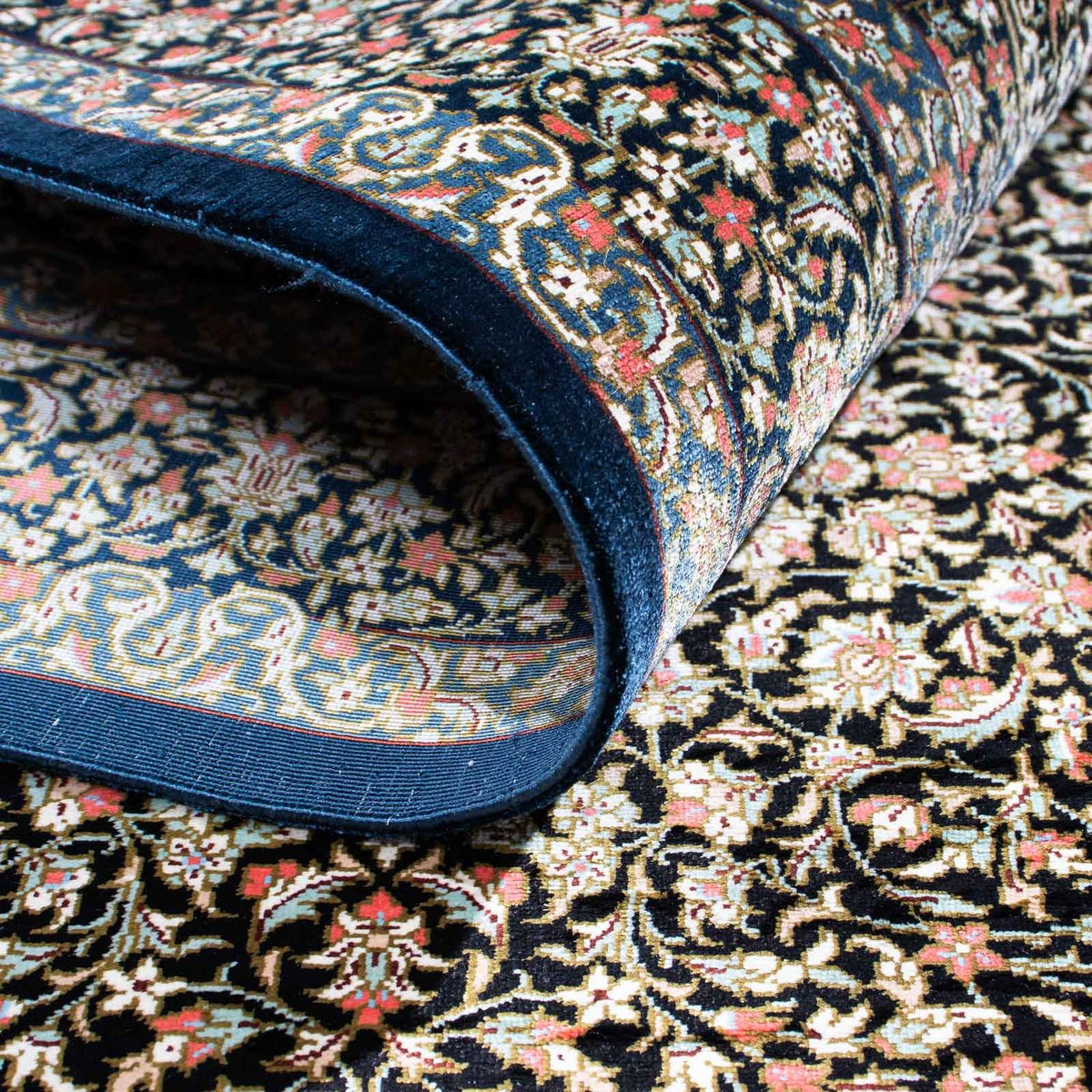 Perzisch tapijt - Ghom - 119 x 79 cm - donkerblauw