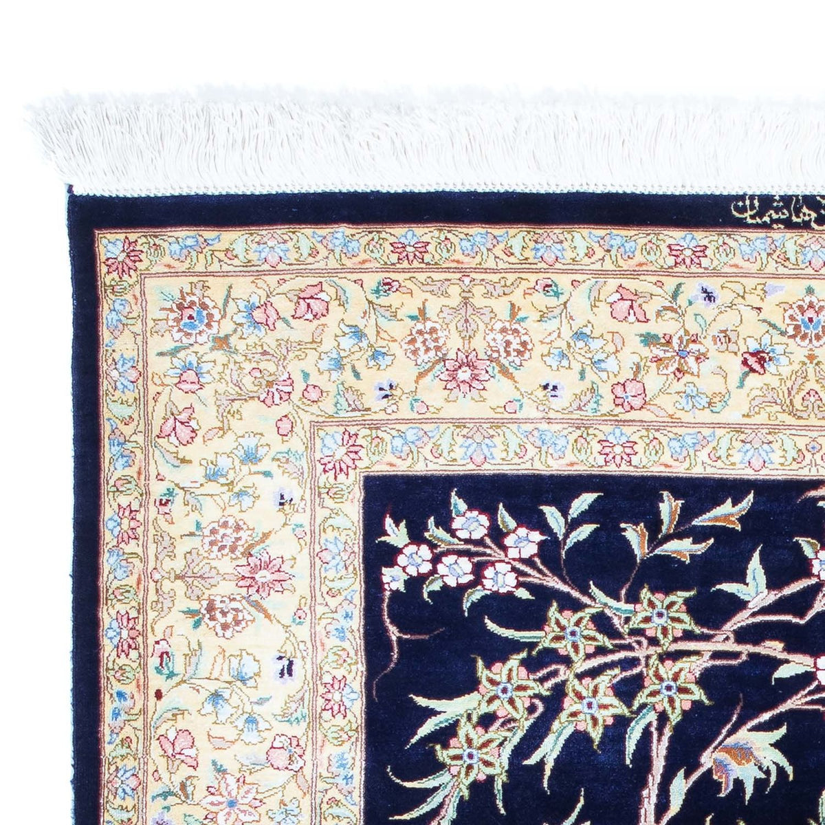 Perzisch tapijt - Ghom - 119 x 80 cm - donkerblauw