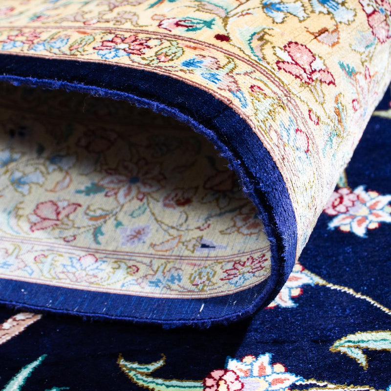 Perzisch tapijt - Ghom - 119 x 80 cm - donkerblauw