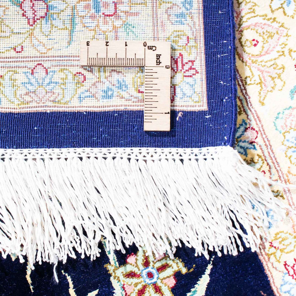 Perzisch tapijt - Ghom - 119 x 80 cm - donkerblauw