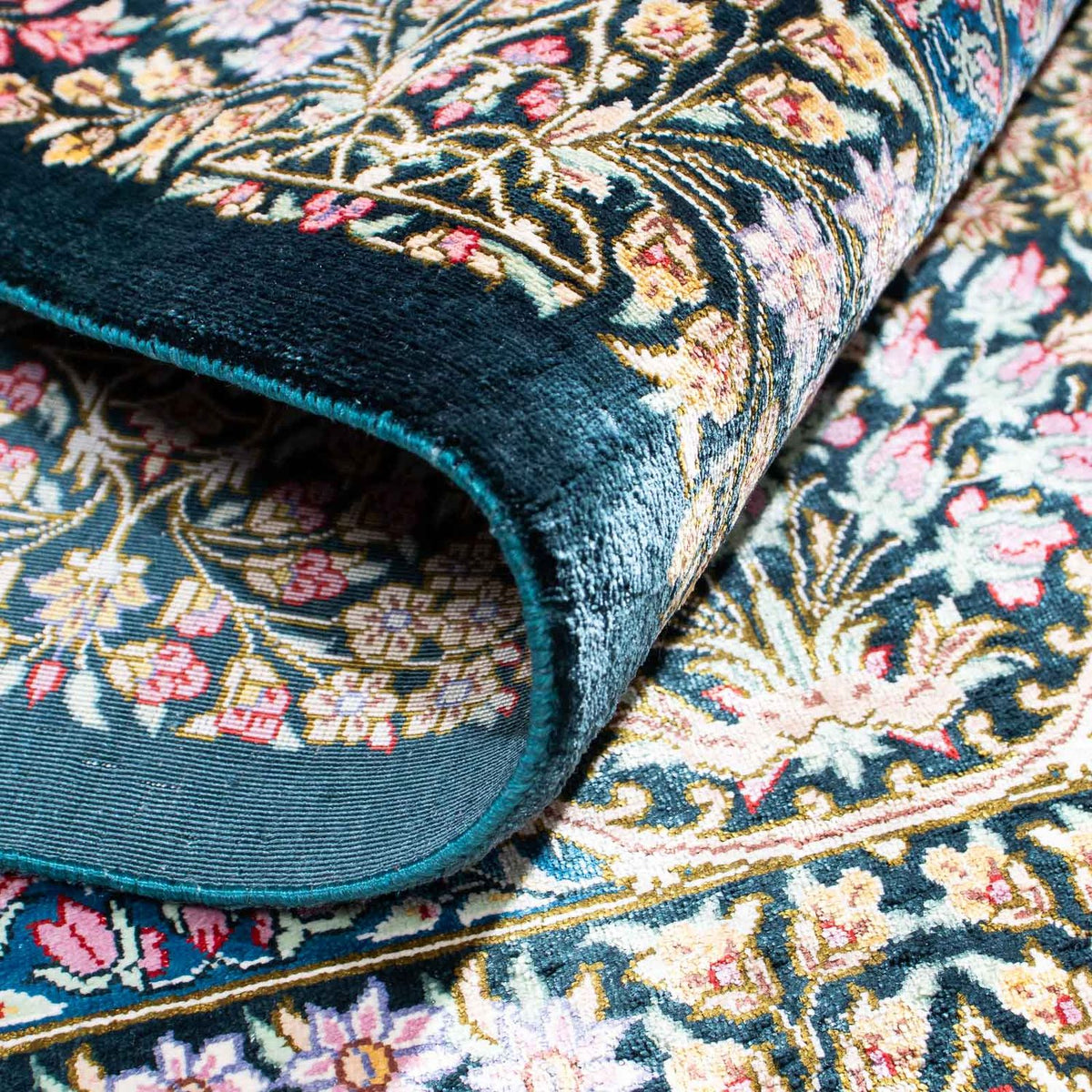 Perzisch tapijt - Ghom - 119 x 81 cm - donkerblauw