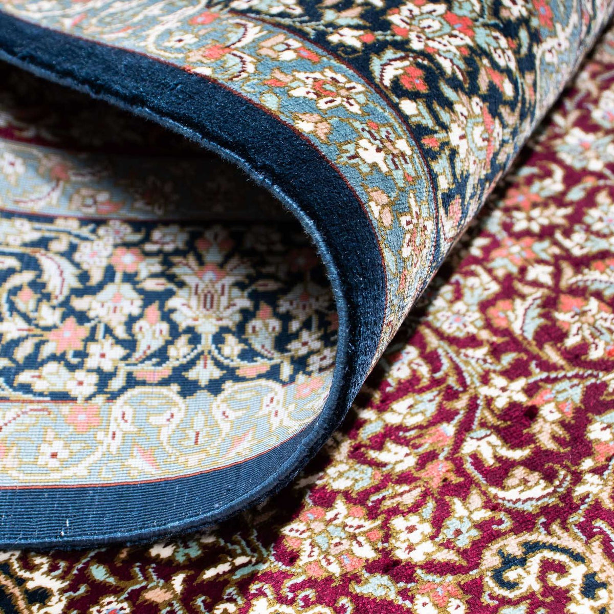 Perzisch tapijt - Ghom - 116 x 78 cm - donkerblauw