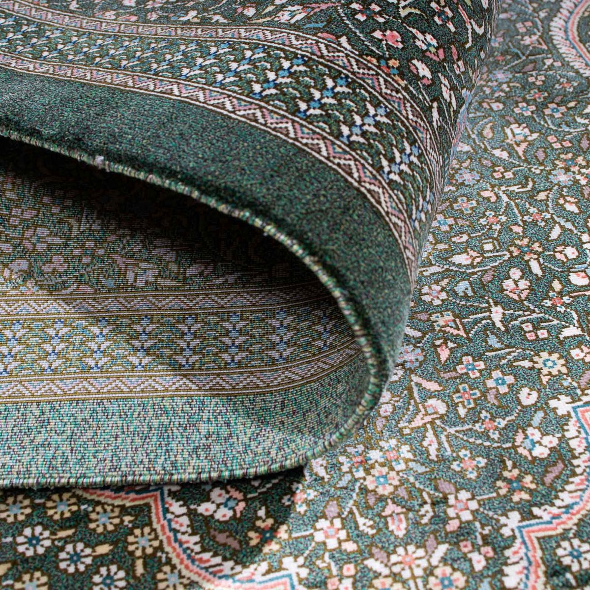 Perzisch tapijt - Ghom - 120 x 83 cm - lichtgrijs