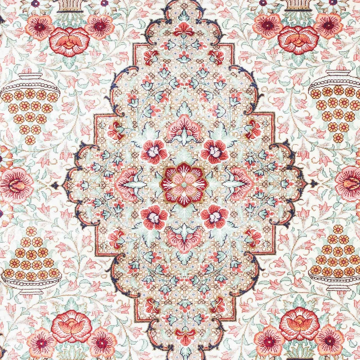 Perzisch tapijt - Ghom - 125 x 84 cm - beige