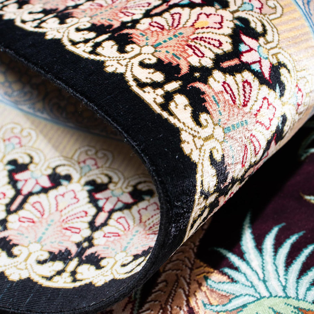 Perzisch tapijt - Ghom - 123 x 79 cm - donkerrood