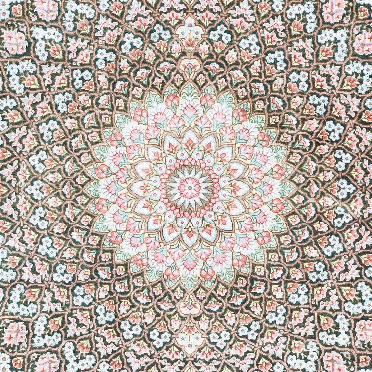 Perzisch tapijt - Ghom - 128 x 83 cm - groen