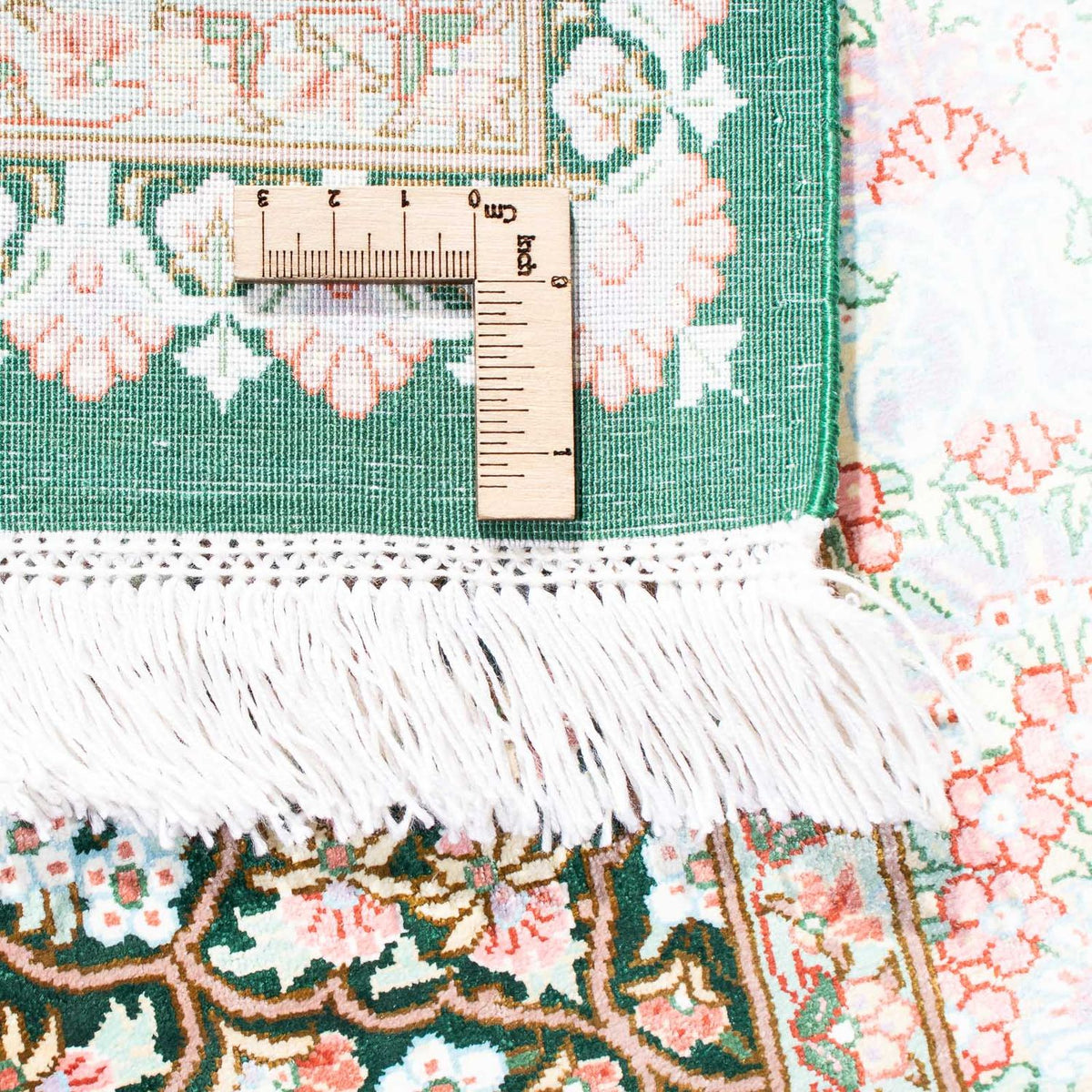 Perzisch tapijt - Ghom - 128 x 83 cm - groen