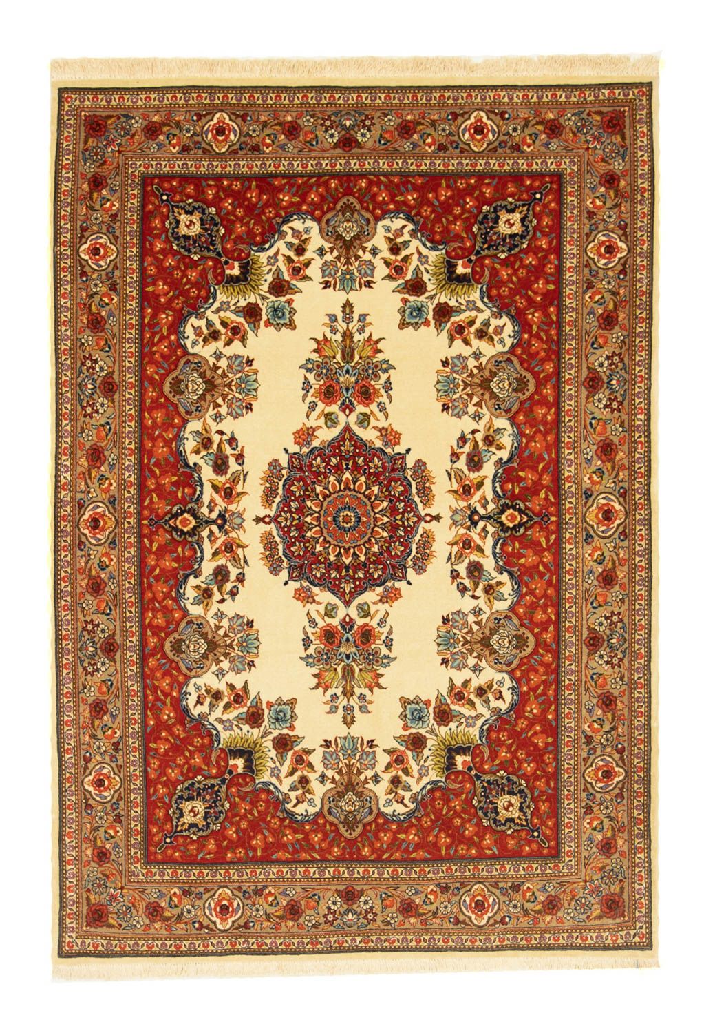 Perzisch tapijt - Ghom - 151 x 105 cm - beige