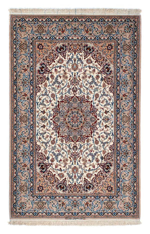 Zijden tapijt - Ghom Silk - Premium - 202 x 128 cm - beige
