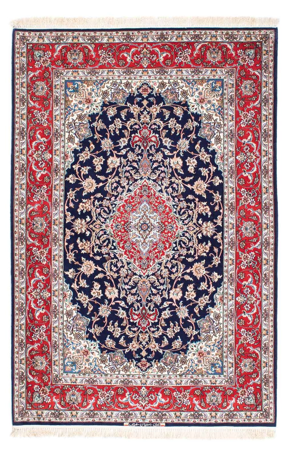Perzisch tapijt - Isfahan - Premium - 197 x 130 cm - donkerblauw