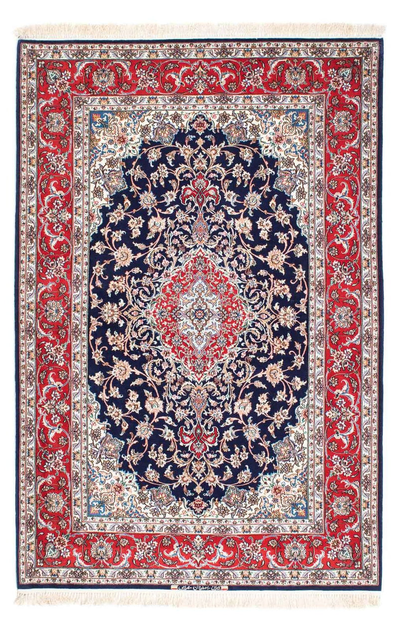 Perzisch tapijt - Isfahan - Premium - 197 x 130 cm - donkerblauw
