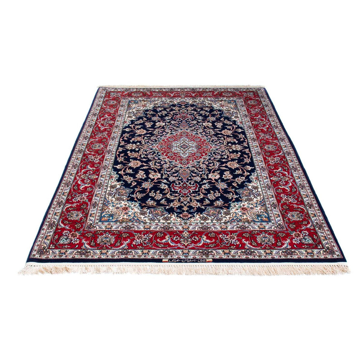 Perzisch tapijt - Isfahan - Premium - 197 x 130 cm - donkerblauw