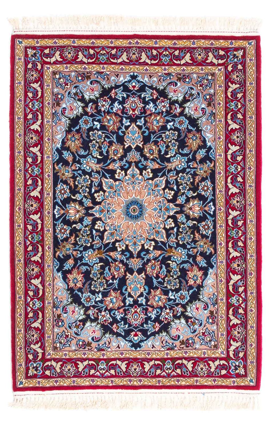 Perzisch tapijt - Isfahan - Premium - 104 x 72 cm - donkerblauw