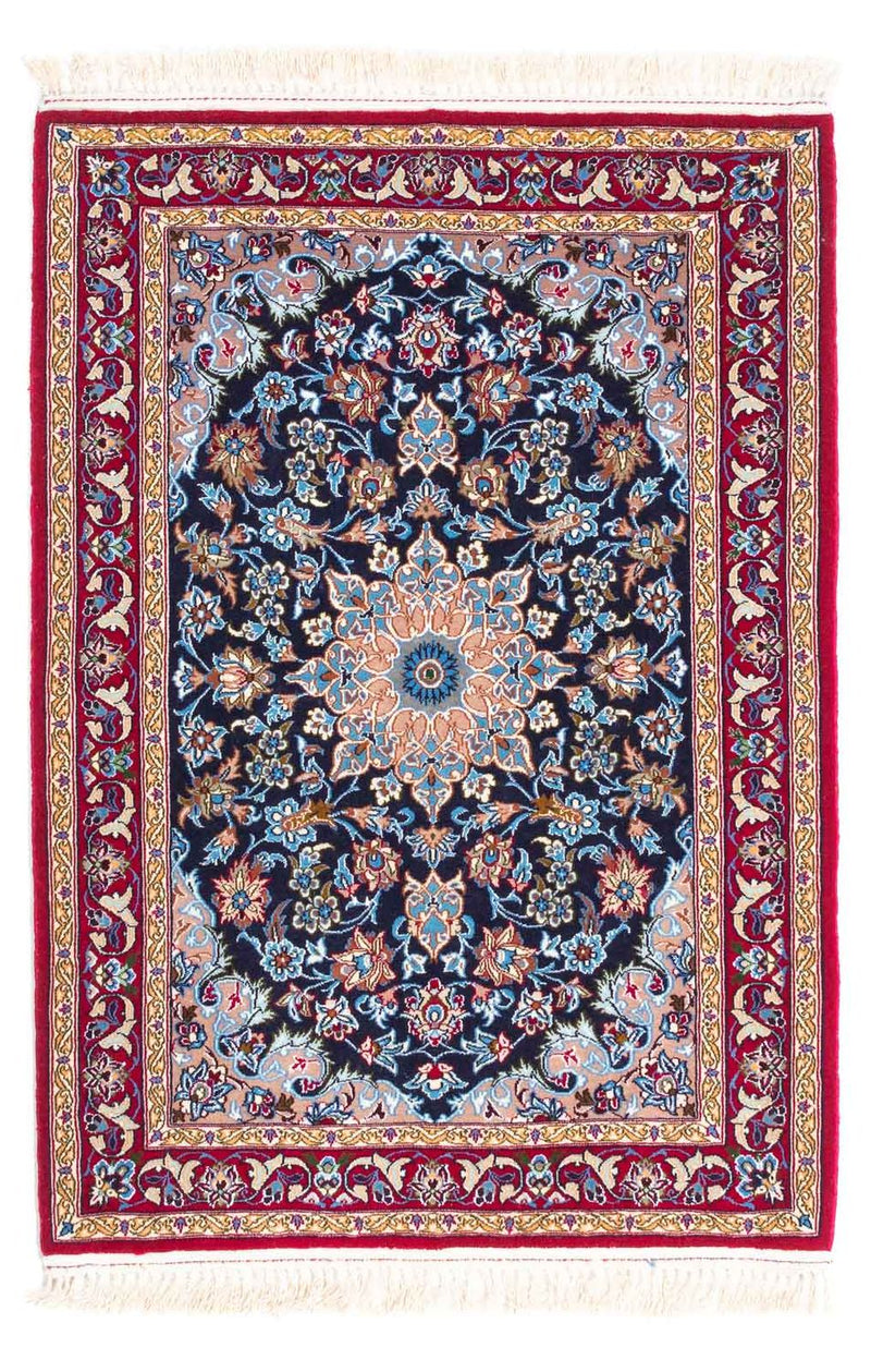 Perzisch tapijt - Isfahan - Premium - 104 x 72 cm - donkerblauw