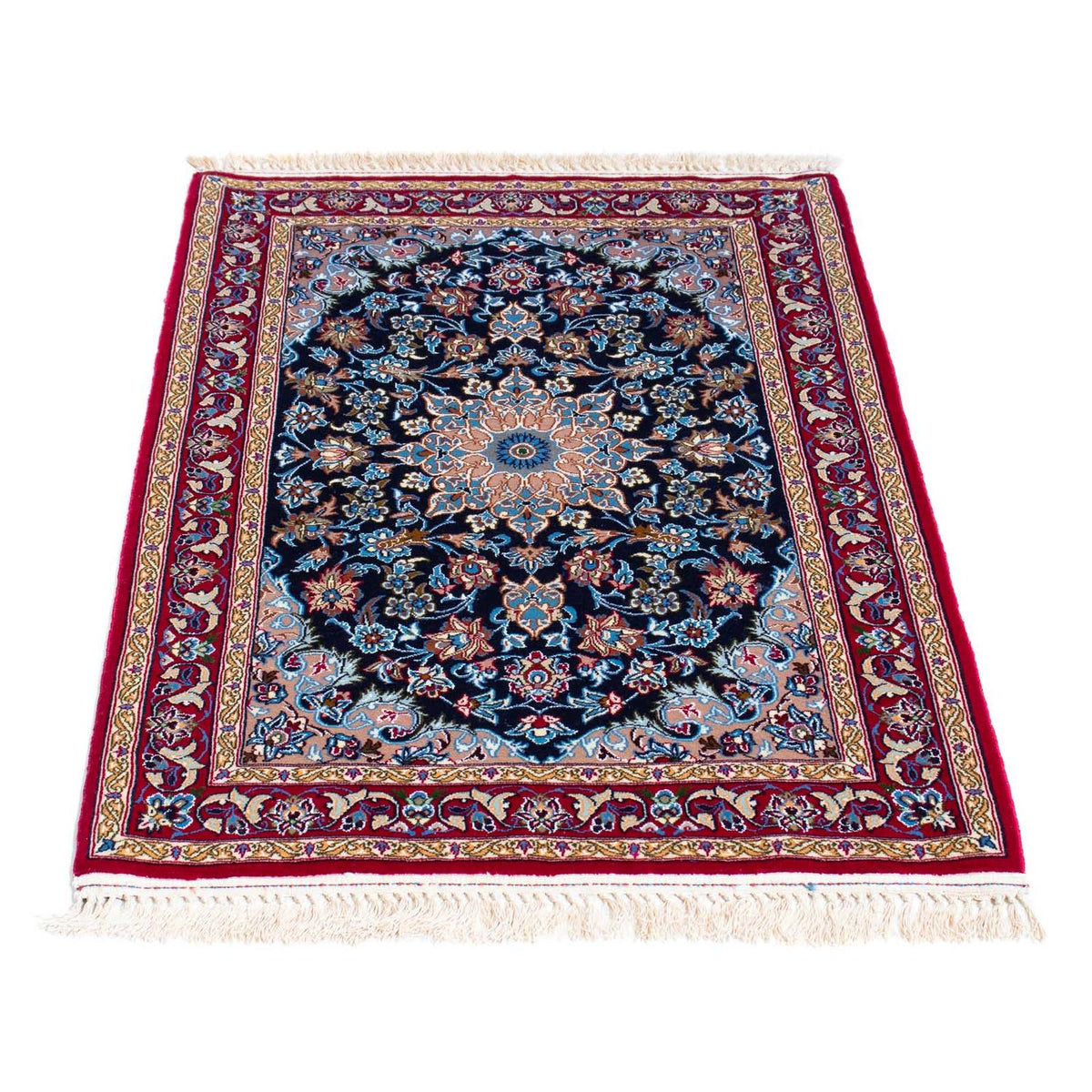 Perzisch tapijt - Isfahan - Premium - 104 x 72 cm - donkerblauw