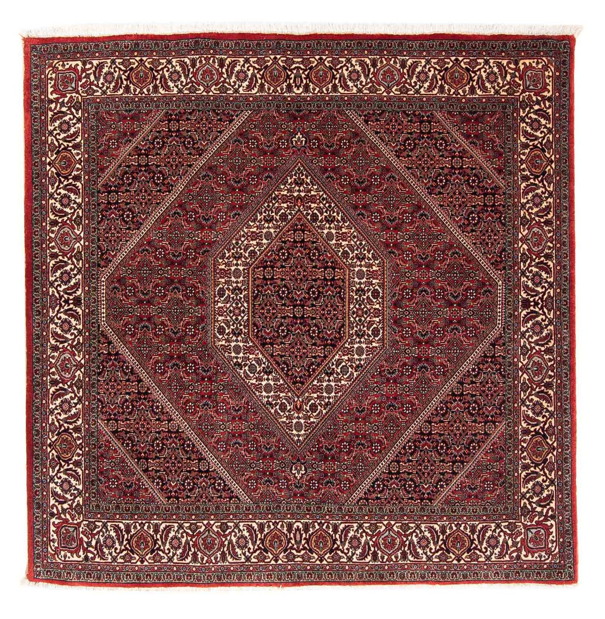 Perzisch tapijt - Bijar vierkant  - 152 x 148 cm - donkerrood